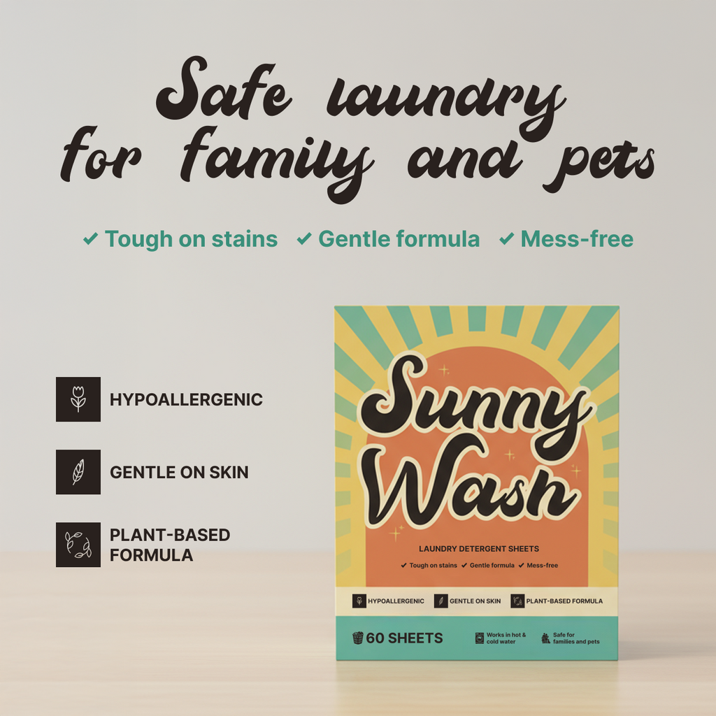 Sunny Wash - Safe and Gentle Laundry Sheets